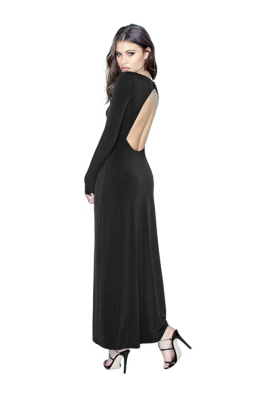 LongSleeve OpenBack Maxi Dress