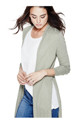 Sage High-Slit Cardigan | GUESS.com