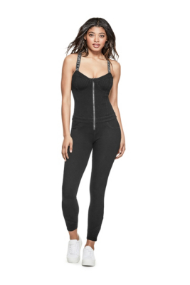 Logo Band Denim Jumpsuit