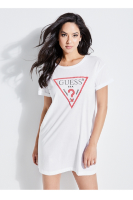 Guess logo t shirt dress online