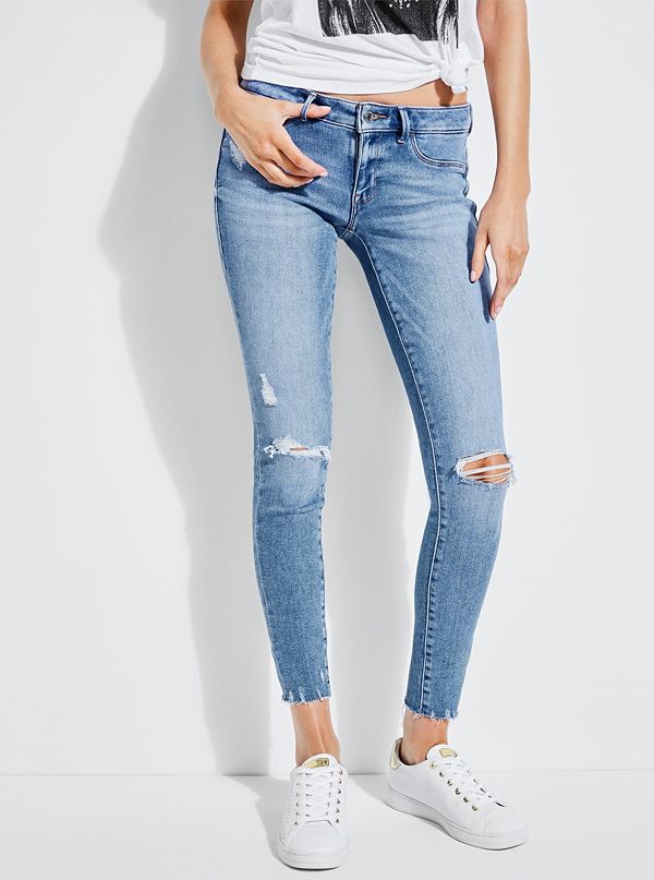 Distressed Low-Rise Jeggings