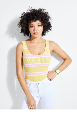 guess originals striped logo bodysuit