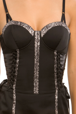 Guess Georgina Dress Black Corset Bustier Mini Party Sz