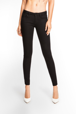 Brittney Black Mid-Rise Denim Leggings with Rinse | GUESS.com