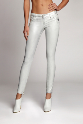 low rise silver jeans