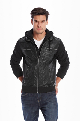 GUESS Men's Culver Hooded Bomber Jacket
