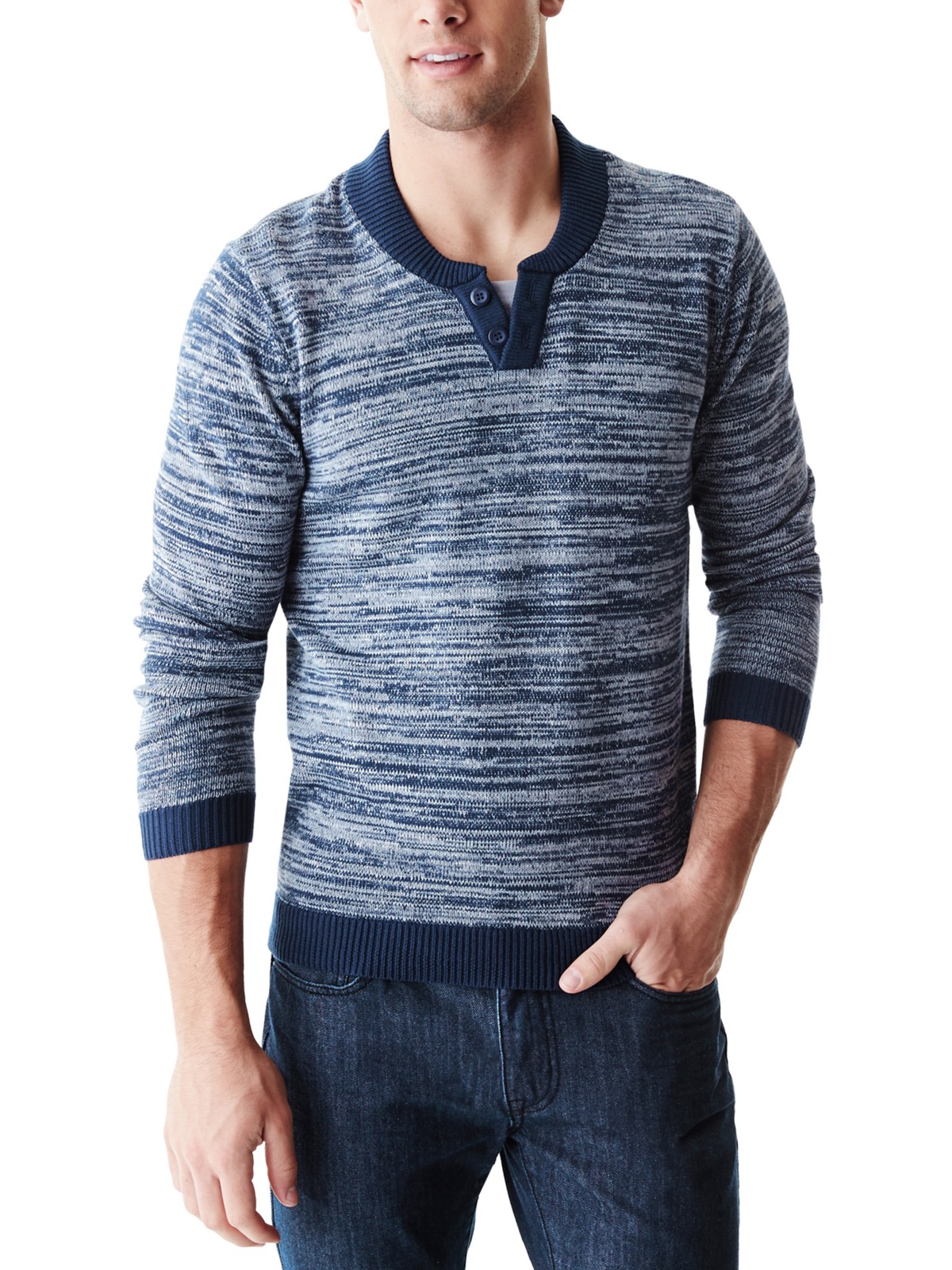 GUESS Men's Zink Marled Pullover Sweater | eBay