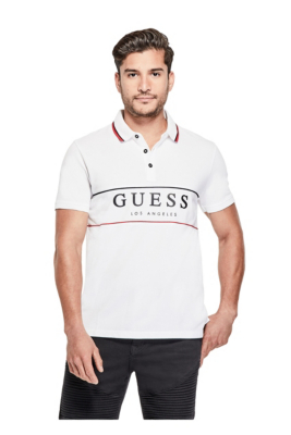 guess striped polo