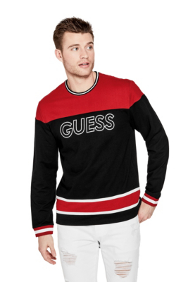 guess lounge logo crew sweatshirt