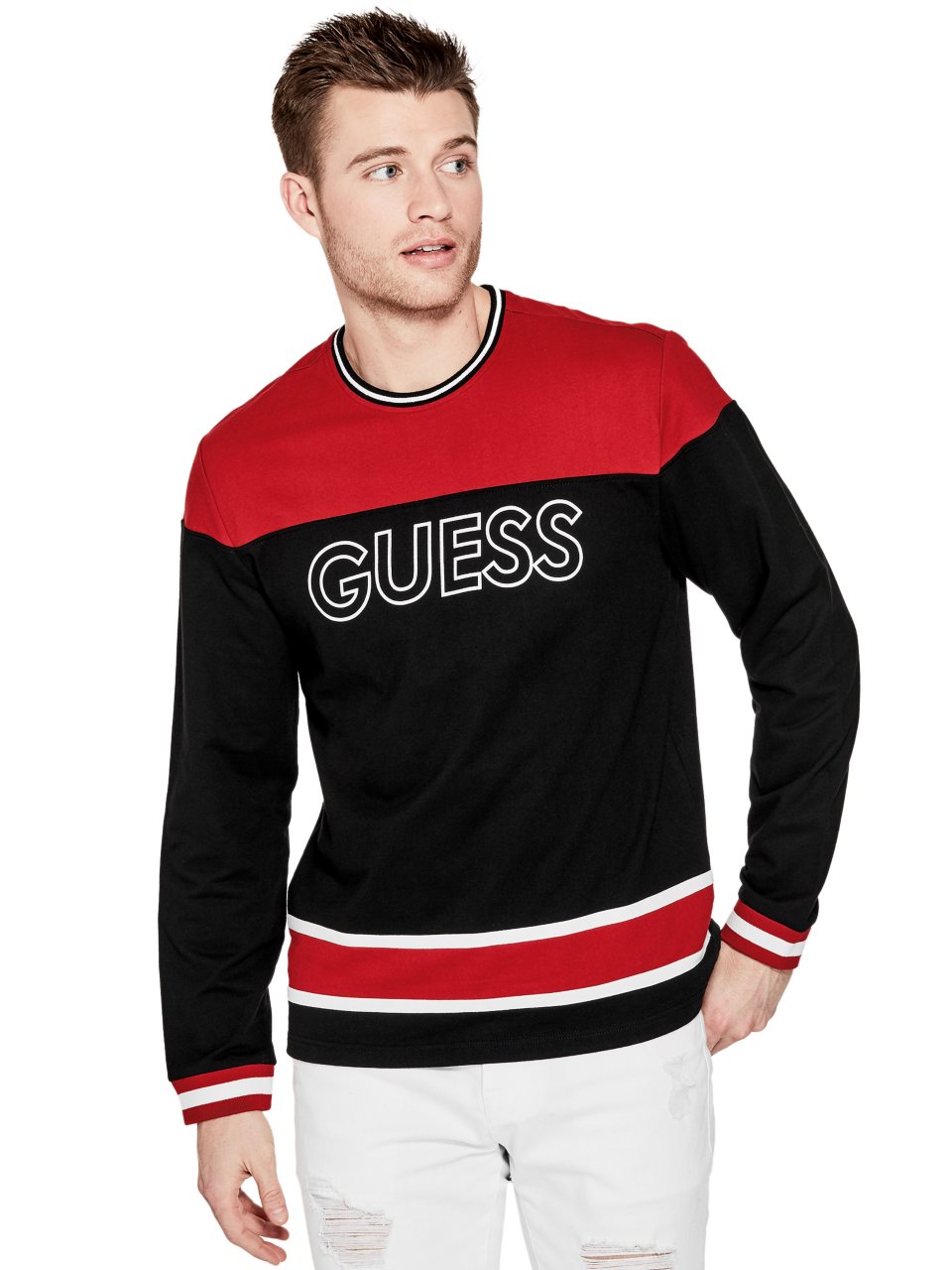 GUESS Factory Men's Rask Logo Sweatshirt | eBay