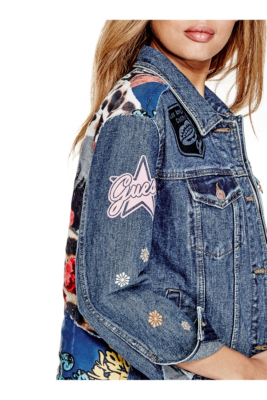 guess logo denim jacket