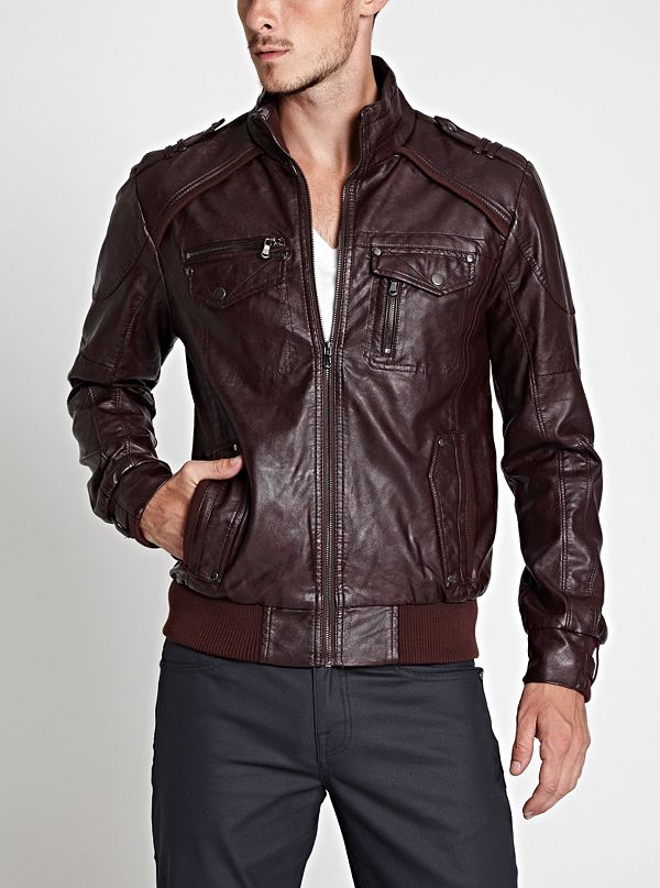 Hollman Faux-Leather Jacket | GbyGuess.com