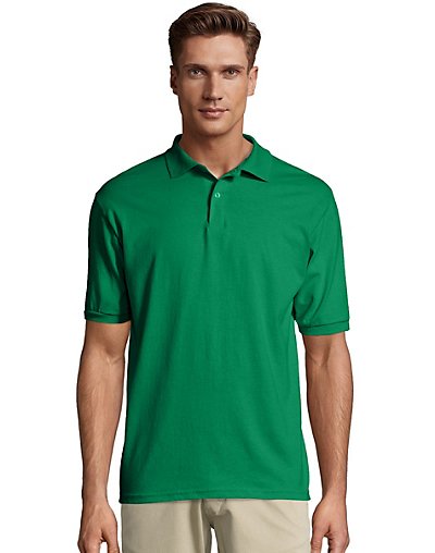 Hanes Cotton-Blend Jersey Mens Polo_Kelly Green