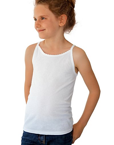 Hanes Girl's 100% Cotton Camisole 3-Pack - style GMCMAS