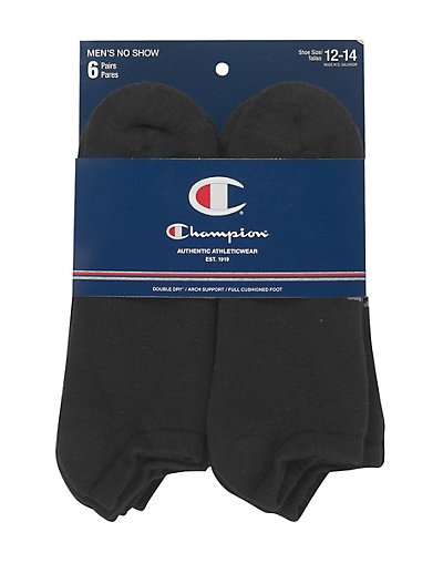 White Champion mens 3 Pack Extra Low Cut Socks Shoe Size 6-12 10-13