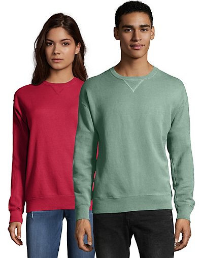Fleece Hoodie Sweatshirt Hanes Adult ComfortWash Garment Dyed Mens Womens Cotton 