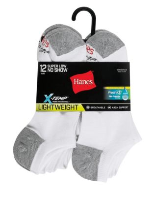 Hanes Men's FreshIQ X-Temp Active Cool No-Show Socks 12-Pack