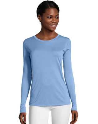 Hanes Women's Sport Cool Dri Performance Long Sleeve Tee Light Blue 2x  Large for sale online | eBay