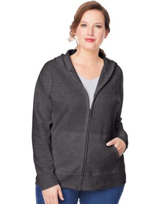 Plus size zippered hoodie hot sale