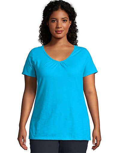 Just My Size Womens Plus-Size Short-Sleeve V-Neck T-Shirt