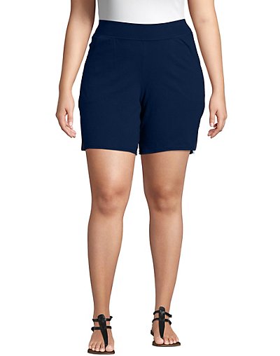 NWT Just My Size by Hanes Women's Cotton Shorts Pull On Style 5X Navy 