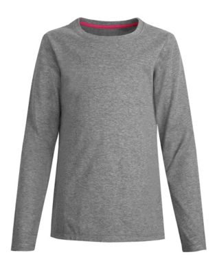 Hanes Girls Long Sleeve Crewneck TShirt Tee 100 Cotton Ringspun Comfort Soft eBay