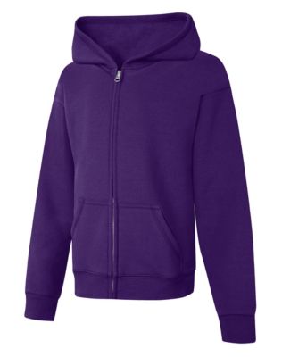 Hanes Big Girls' ComfortSoft Ecosmart Full-zip Fleece Hoodie Purple Thora S  for sale online