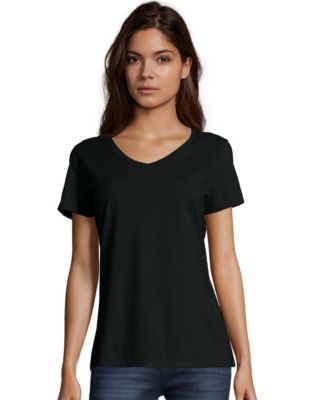 Hanes Womens T-Shirt 2-Pack Tee V-Neck Nano-T Sleeve Ultra-light cotton | eBay