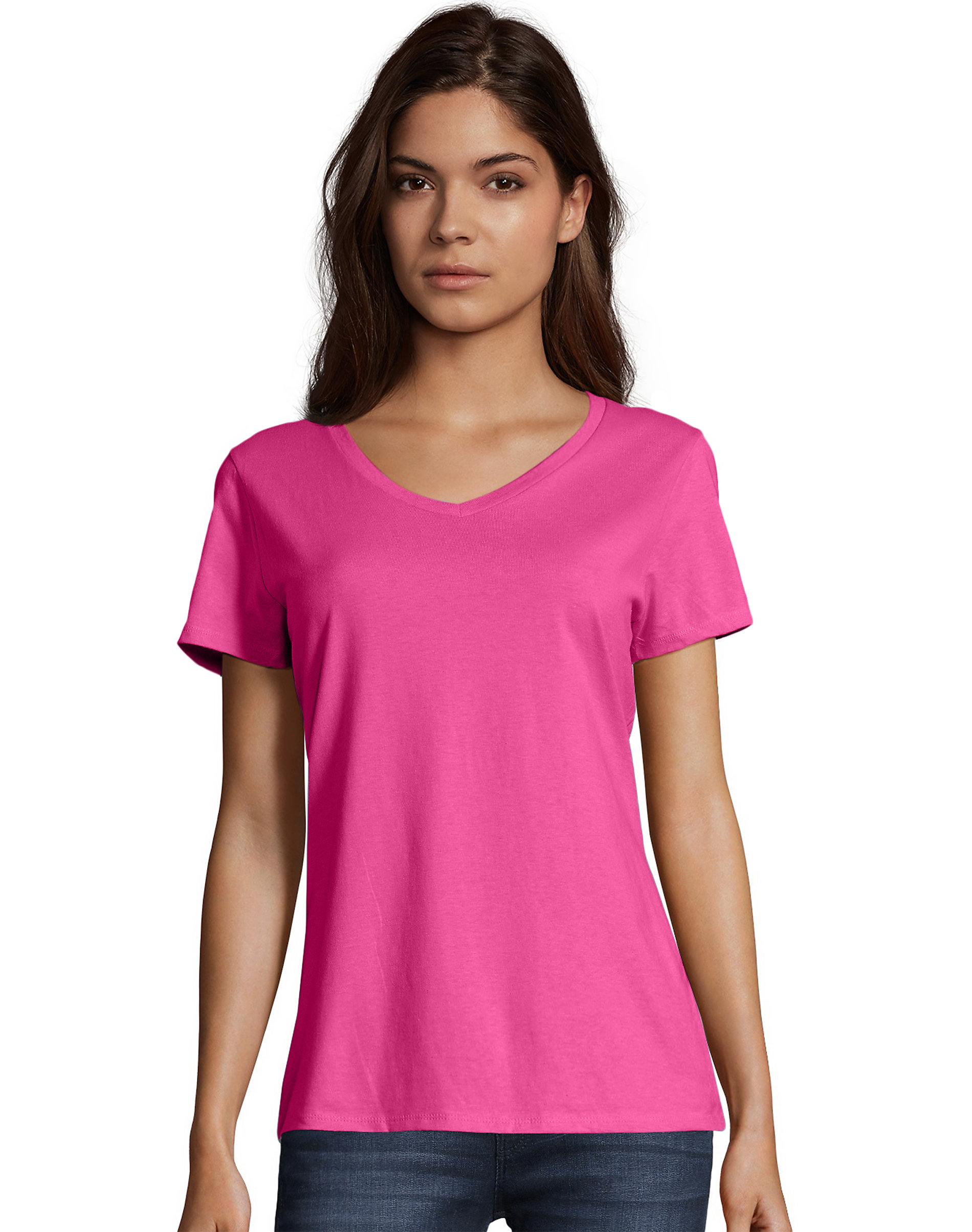 Hanes Womens T-Shirt 2-Pack Tee V-Neck Nano-T Short Sleeve Ultra-light  cotton | eBay