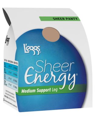 Leggs Sheer Energy Pantyhose, Regular Panty, Reinforced Toe, Q, Nude, Shop