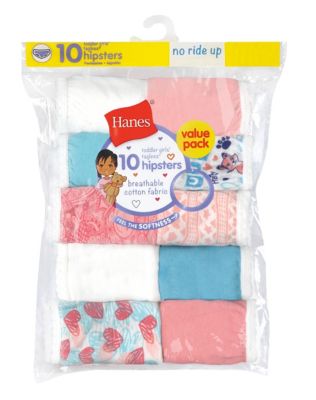 Hanes Girls 4t-5t Cotton No Ride up Tagless Underwear 10 Pair HIPSTERS 6201  for sale online