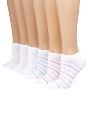 UPC 038257705584 product image for Hanes Women's ComfortBlend No-Show Socks 6-Pack White/Pink 10-12 | upcitemdb.com