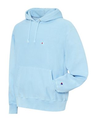 upstate blue pigment dyed champion hoodie