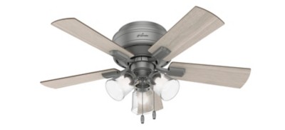 Photos - Fan Hunter Crestfield Low Profile with 3 Lights 42 inch Ceiling  