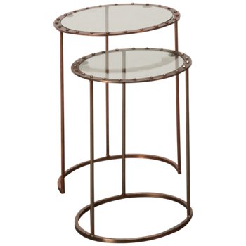 Copper Rivet Nesting Table Set