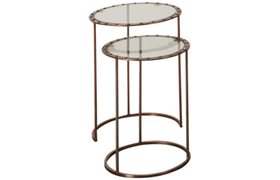 Hekman Copper Rivet Nesting Table Set