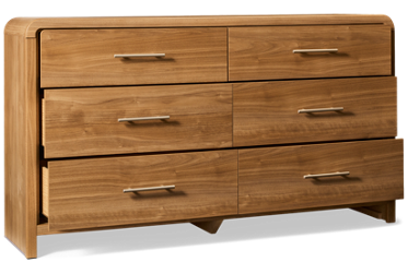 Gramburg 6 Drawer Dresser - Smooth-Gliding Drawers - Elegant Waterfall Top - Transitional Elegance