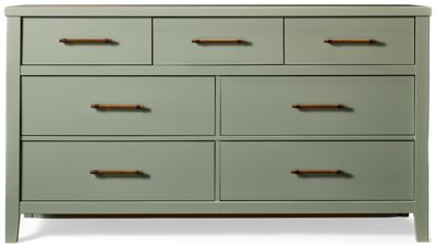 Pure Maple 7 Drawer Dresser - Solid American Maple - Black Nickel Accents - Graceful Long Wooden Pulls