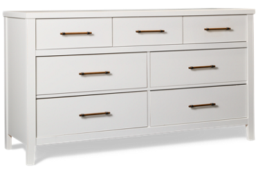 Pure Maple 7 Drawer Dresser - Solid American Maple - Black Nickel Accents - Graceful Long Wooden Pulls
