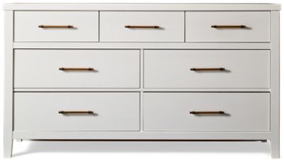 Pure Maple 7 Drawer Dresser - Solid American Maple - Black Nickel Accents - Graceful Long Wooden Pulls