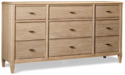 Carmella 9 Drawer Dresser - Felt-Lined Top Drawers - Cedar-Lined Bottom Drawers - Metal T-Handle Pulls - Coastal Cottage