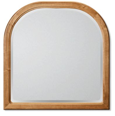 Pure Maple Arched Mirror - Solid American Maple - Molded Wood Frame - Beveled Glass