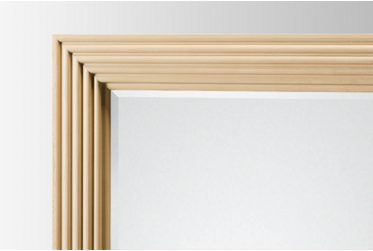 Sunrise Mirror - Art Deco Inspired - Stepped Wooden Frame - Perfect For Dresser Or Wall Accent