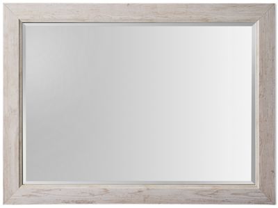 Willowton Mirror - Transitional Style - Beveled Edges - Whitewashed Frame - Versatile Hanging Options