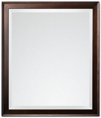American Modern Rectangular Mirror - Beveled Glass - Minimalist Frame - Modern Wood Grain Finish