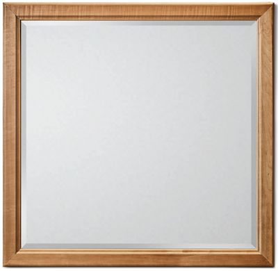 Pure Maple Landscape Mirror - Solid American Maple - Molded Wood Frame - Beveled Glass