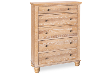 Arbury 5 Drawer Chest - Durable Hardwood Construction - Spacious Storage - Stylish Pewter Hardware