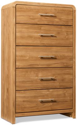 Gramburg 5 Drawer Chest - Smooth-Gliding Drawers - Elegant Waterfall Top - Transitional Elegance