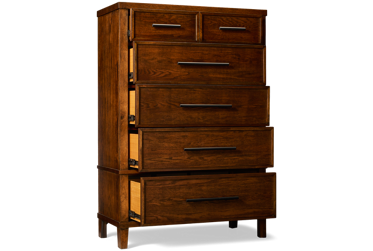 Amber Lane 5 Drawer Chest - Traditional Style - Cedar Lined Bottom Drawer