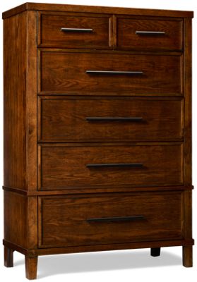 Amber Lane 5 Drawer Chest - Traditional Style - Cedar Lined Bottom Drawer
